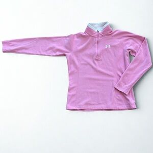 Under Armour Bubble Gum Pink and White Quarter Zip Pullover Women’s Size Small